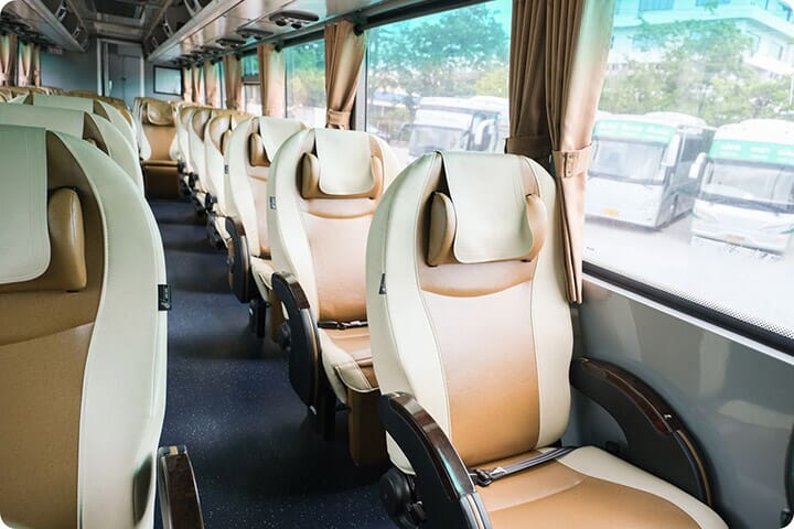 GreenBus VIP seats showing comfortable seating arrangement